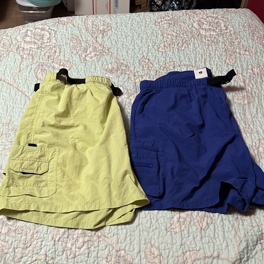 Women’s Columbia Blue and Yellow Running Shorts